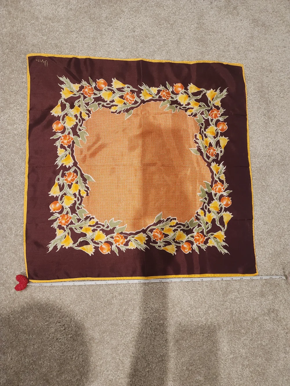 Uena Vintage Scarf in Brown and Orange